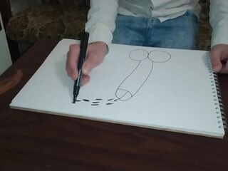 Stepdad Catches Stepson Drawing a Dong and Makes Him Ride His Thick Wang Bareback