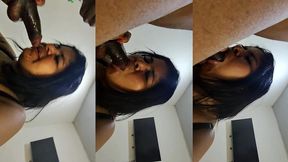 nothing to see here = me getting my daily routine throatpie treatment