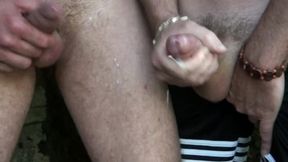 jess sucked his xxl cock by daddy in exhib outdoor