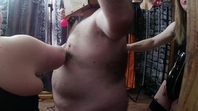 Part 3-satana and Mistress Carrie with Slave for a Sensory Deprivation Box