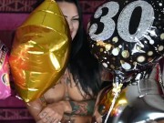 Naked Birthday Cake Smash Petite Brunette Tattooed MILF