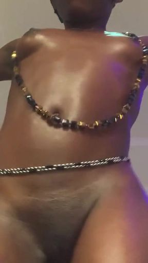 Hot Ebony Beauty Dancing  Curves in Motion with Stylish Accessories   Clip 1