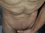 six pack, big veiny penis, closeup