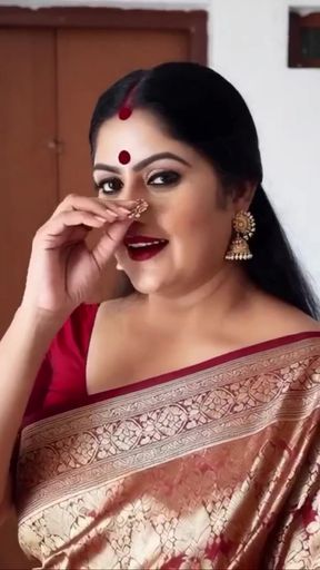 Indian actress in red saree