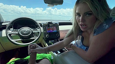 Sneaky Car Handjob With Kody Evans