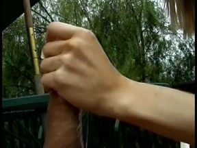 Pretty older blonde pleases a stubby dick until it spits at her