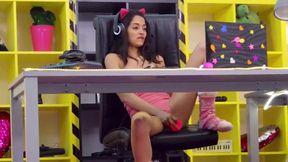 Petite beauty Scarlet Rebel takes a big cock from Jordi (POV)