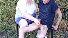 Neighbor Sucks My Dick in the Park on a Bench Until I Cum
