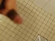 Hung 17cm DomTop Cumming Hard in Public Shower After 1 Hour of Edging - HUGE Cumshot