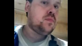 A man with a very small penis was able to cum and splash his face with sperm!