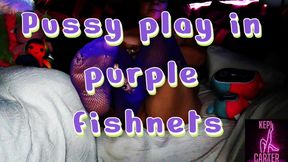 Kepi Carter Plays with Her Pussy in Purple Fishnets