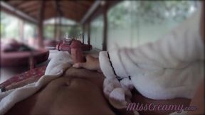 MissCreamy gets caught in public while sucking her student's cock