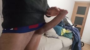 The Horny Dude with the Giant Cock Came Back From Training and Emptyed His Balls