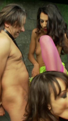 Jaw-dropping moment from &quot;Stunning brunette girls having some bondage fun with kinky guys&quot;