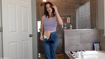 Sage Eldritch Soaking Her Pink Panties & Tight Denim Jeans