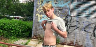 Blond-haired, naked twink rides a hard penis in POV