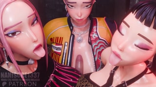 Huntrix Trio Sloppy Titjob RUMI ZOEY MIRA 3D Animation