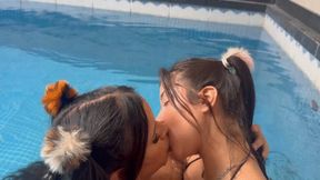 ASIAN PRINCESS KISSING NEW GIRL INTO THE POOL PART 3 By JANNE JASSE AND YUMME CAM BY DANI FULL HD