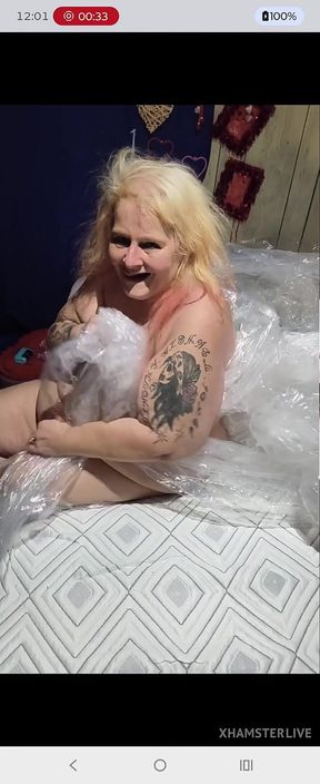 Fucking in Plastic Wrap Her Pussys the Best on the Map