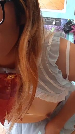 Spectacular moment from &quot;Skinny teen trans play with her body&quot;