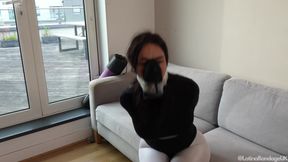 Latina's Punishment Taped Tight, Gagged with Her Socks, and Sniffing Her Own Heel! (4k)