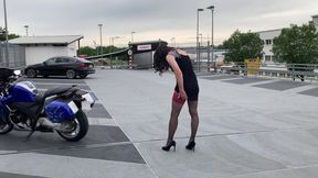 naugthy walk on the parking deck