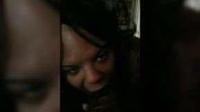 Ebony shemale sucks my BBC with passion until I cum