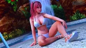 Curvy 3D Milf Tempts in Bikini Seduces with Sexy Foot Play