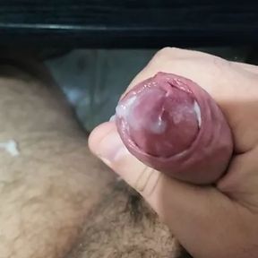 Masturbating cumshot.