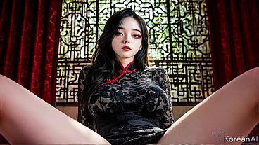 Slender Asian beauty spreads wide for intense hard fucking [AI]
