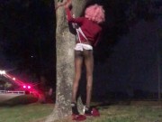 Femboy Cheerleader Hanging Wedgie