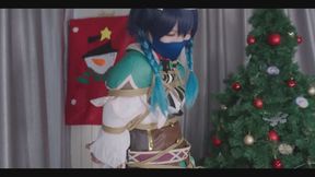 White silk transvestite is tied up and struggling