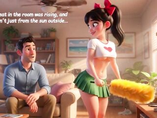 Hawt Ardent Chores in the Colorful Barrio Cleaning Becomes Pure Steamy Wish and Joy (AI generated)