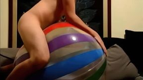 Twink Humping His Big Inflatable Ball