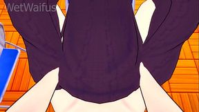 Chizuru gets Horny at the Library then has Sex again in the Bedroom - Rental Girlfriend Hentai