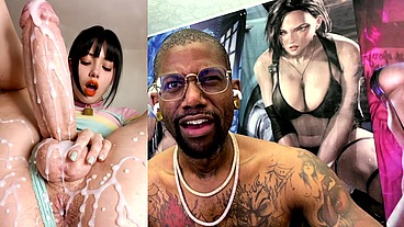 Cute Transgender Girl With A Huge Girl Cock Cumming All Over The Place, AI Generated