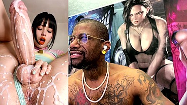 Cute Transgender Girl With A Huge Girl Cock Cumming All Over The Place, AI Generated