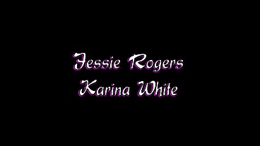 Jessie Rogers and Karina White Lesbian Sex Toy Fingering