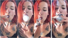 Chain-smoking VS 100’s menthol + 2 Marlboro red at once