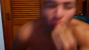 exciting muscular boy playing with his big cock