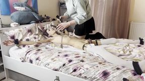 Caged Tgirl Choked Gushed Destroyed by Trans Femdom Girlfriend