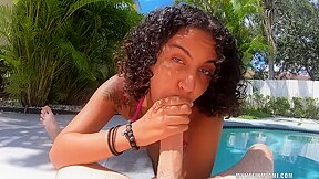 Horny Milf Enjoys Sex By The Pool