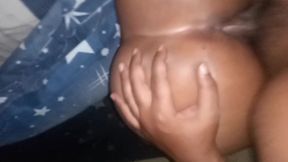 Sideways Quicky Creampie. He Kept Fingering My Ass
