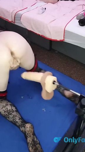 Unforgettable moment from &quot;Huge dildo gives English MILF multiple anal orgasms on the fucking machine&quot;