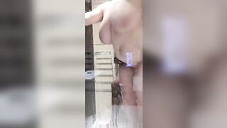 Crazy Hot big tit skank fucks bbcs into the shower