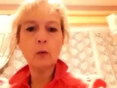 Stunning blonde cougar stripteases and flaunts her curves