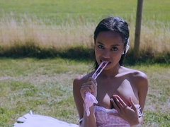 Putri Cinta Go On Picnic Naked Showing Her Round Boobs and