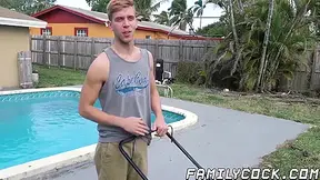 Hunk Stepdaddy Creampied By Stepson In The Back Yard