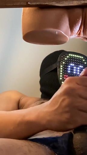 Captivating moment from &quot;Masked Man Pounding Sex Doll To Moaning Cumshot&quot;