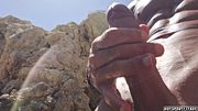 RISKY PUBLIC BEACH: I Strip Naked, Stroke My Cock in Multiple Spots, Walk Completely Nude & Cum Hard at the End – Almost Got Caught